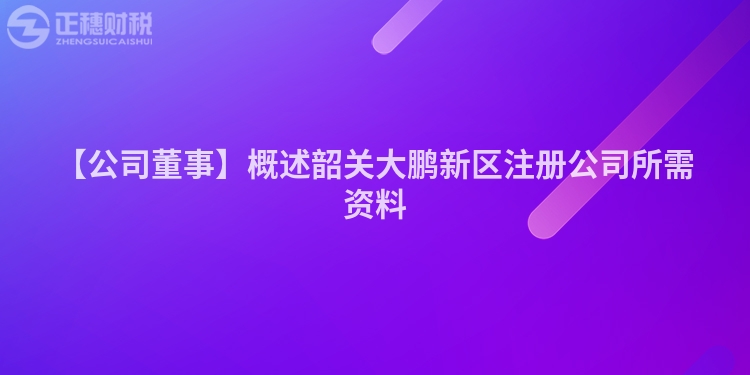 【公司董事】概述韶關大鵬新區注冊公司所需資料
